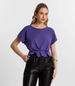 Blusa Feminina Com Pregas Endless Roxo GG / Roxo