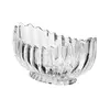 Centro de Mesa de Cristal Geneva Oval Lapidado Design Sofisticado Wolff Transparente
