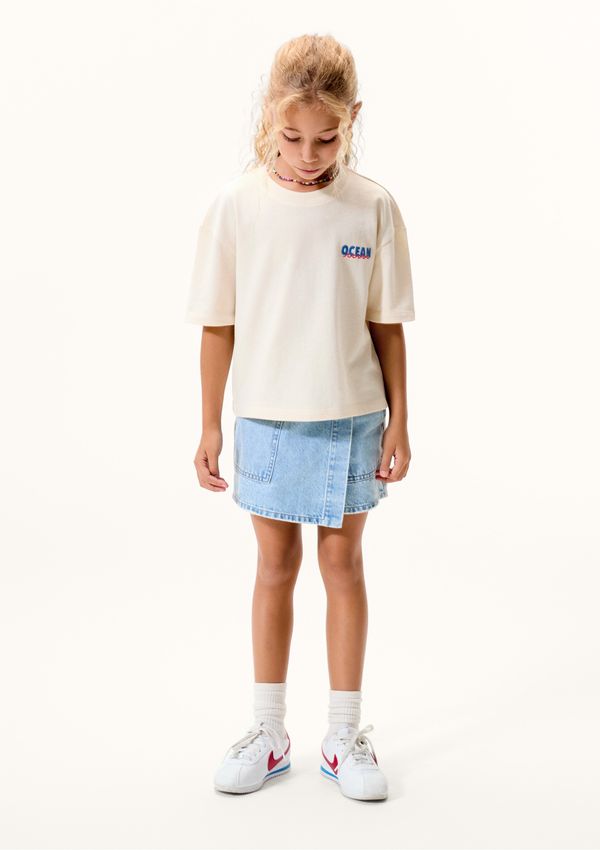 Shorts Saia Infantil Menina Jeans - Azul 010