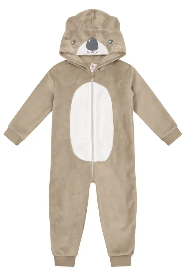 Pijama macacão unissex infantil peluciado Brandili -3