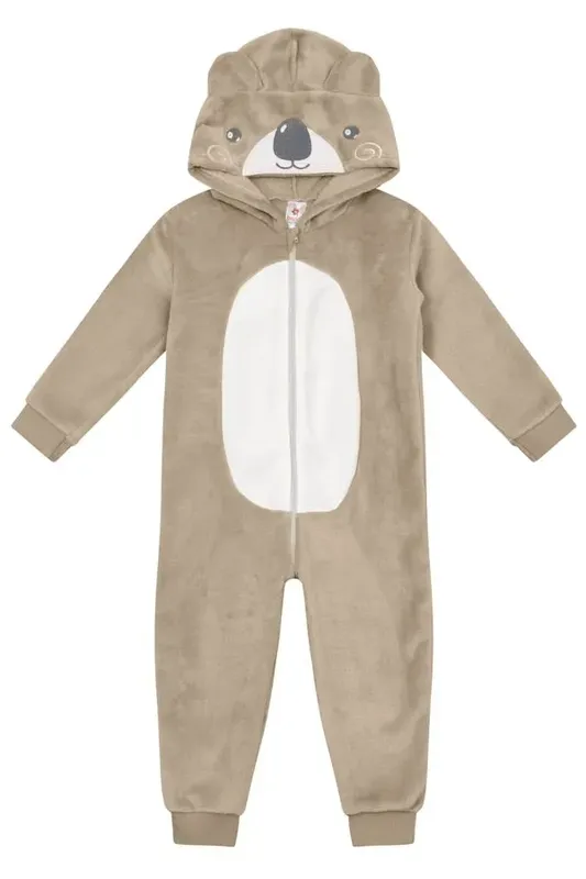 Pijama macacão unissex infantil peluciado Brandili -8