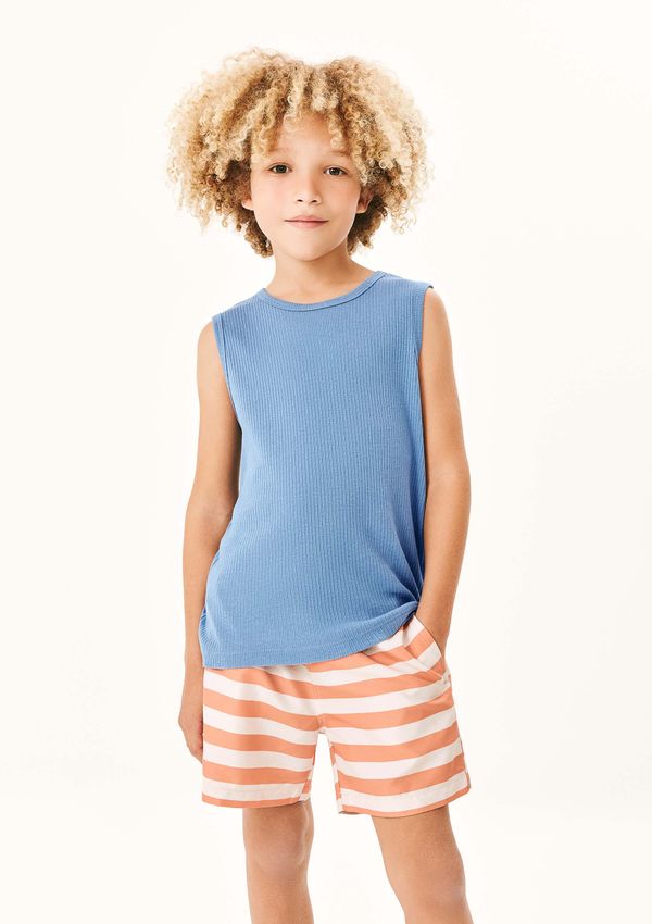 Regata Infantil Menino Básica Canelada - Azul 005