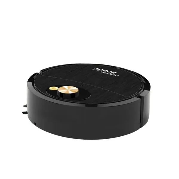 Robô Aspirador de Pó Inteligente Automático Seco e Molhado com Sensor Antiqueda 60 Min Preto e Branco Robô Aspirador de Pó Inteligente Seco e Molhado Sensor Antiqueda 60 Min