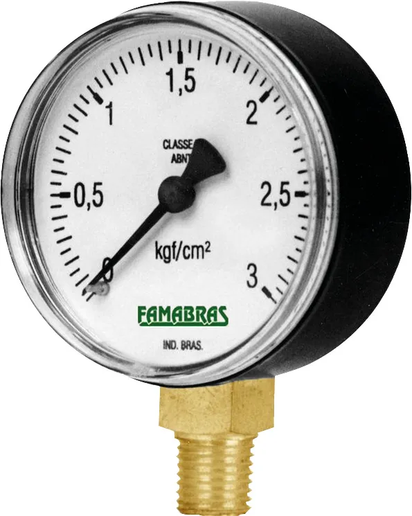 Manômetro Horizontal 11kg 1/8 BSP 40mm 160LBS ABS - Famabras