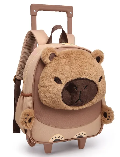 Mochila Com Rodinha Infantil Pelúcia Capivara Pets