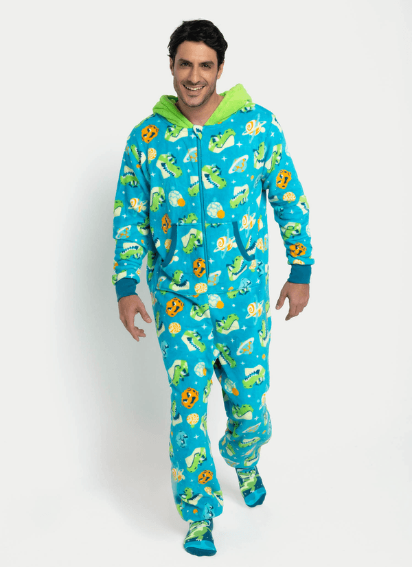 Macacão Manga Longa Soft Masculino Dino Astronauta GG