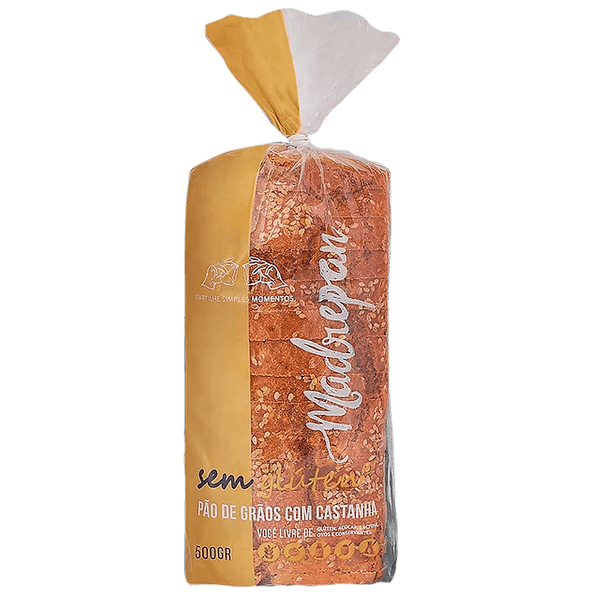 Pão Madrepan Grãos com Castanha Sem Glúten 500g