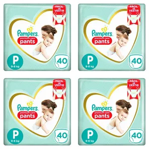 Kit 4 Fraldas Pampers Pants P.Care Pants c/40 Unidades cada