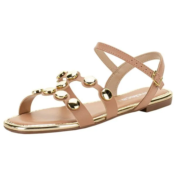 Sandália Feminina Flat Moleca 5435550 SALMÃO 36