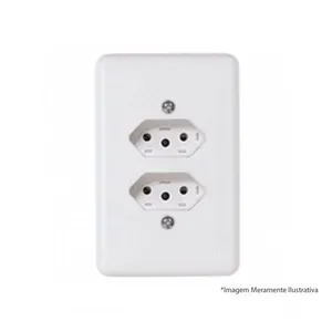 Tomada Dupla Ilumi Stylus Bip 2P+T C/Pl 10A 250V 20120