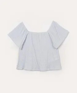 blusa ombro a ombro infantil texturizada azul 8