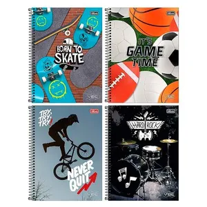 Caderno Universitário Capa Dura Vibe Masculino Sortido 1 Matéria 80 Folhas 395323 - Tilibra