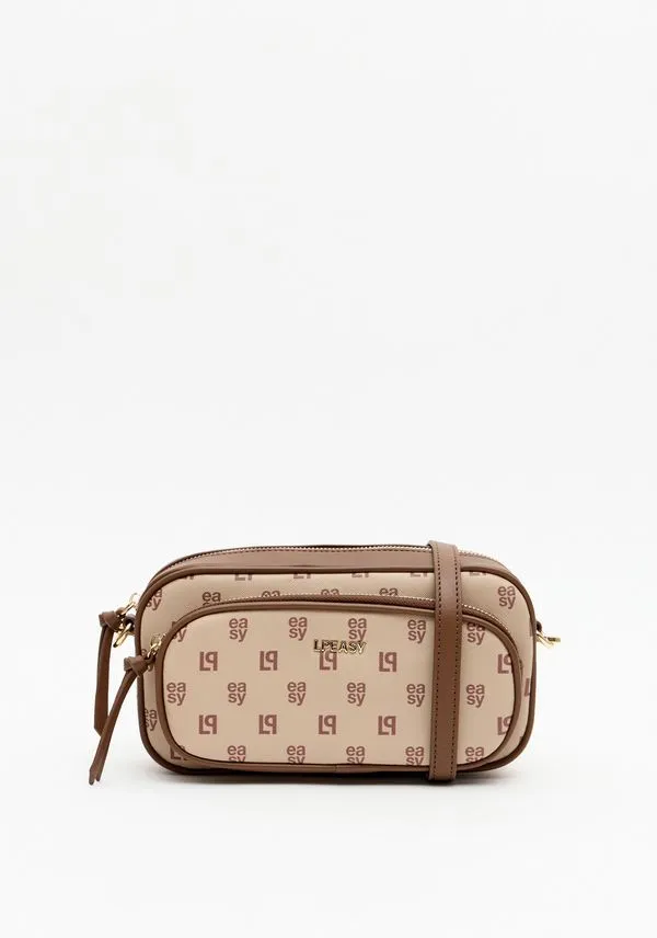 Bolsa Crossbody Com Monograma Easy Bege U