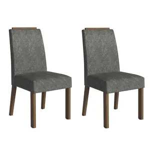 Kit 2 Cadeiras De Jantar 4255 Com Espaldar Rustic-silver Madesa