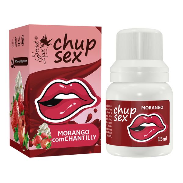 Chup Sex Óleo Comestível 15ml Secret Love Chup Sex Óleo Comestível Morango com Chantilly 15ml Secret Love