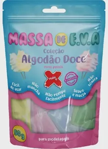Massa Para Modelar Eva Algodão Doce 50g 5 Cores Pastel