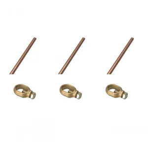 Kit Haste e Conector de Aterramento para Cerca Elétrica Rural com Núcleo em Aço Carbono Cobreado Zebu Kit Haste e Conector de Aterramento para Cerca Elétrica Rural com Conector em Cobre Zebu