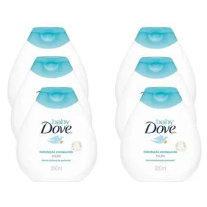 Kit 6 Cremes Hidratantes Corporais Baby Dove Hidratação Enriquecida 200ml