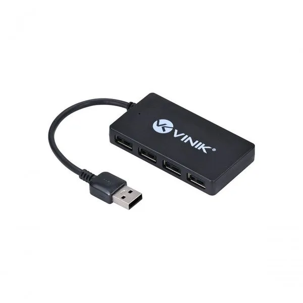 Hub USB 2.0 HUV-20 com 4 Portas e Transmissão 480MBPS Cabo 15CM Compatível Windows e Mac Vinik Hub USB 2.0 HUV-20 com 4 Portas Transmissão 480MBPS Cabo 15CM Ideal para Notebooks Vinik