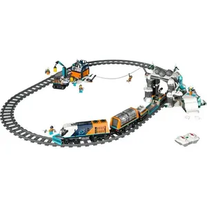 Conjunto de Blocos de Montar Trem Expresso Polar Ártico dos Exploradores 60470 1517 Peças Lego Blocos de Montar Trem Expresso Polar Ártico 60470 1517 Peças Lego