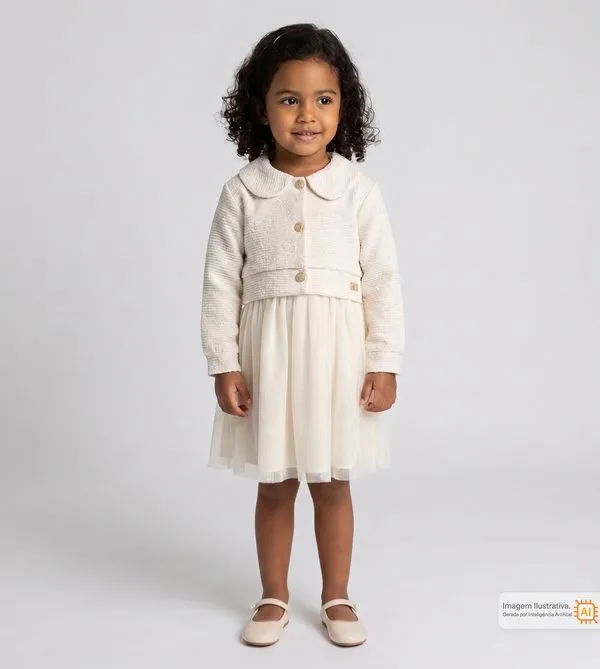 Vestido com Casaco Princesa Cru - 2