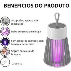 Mata Mosquito Pernilongo Eletrônico Led Uv Usb - Branco