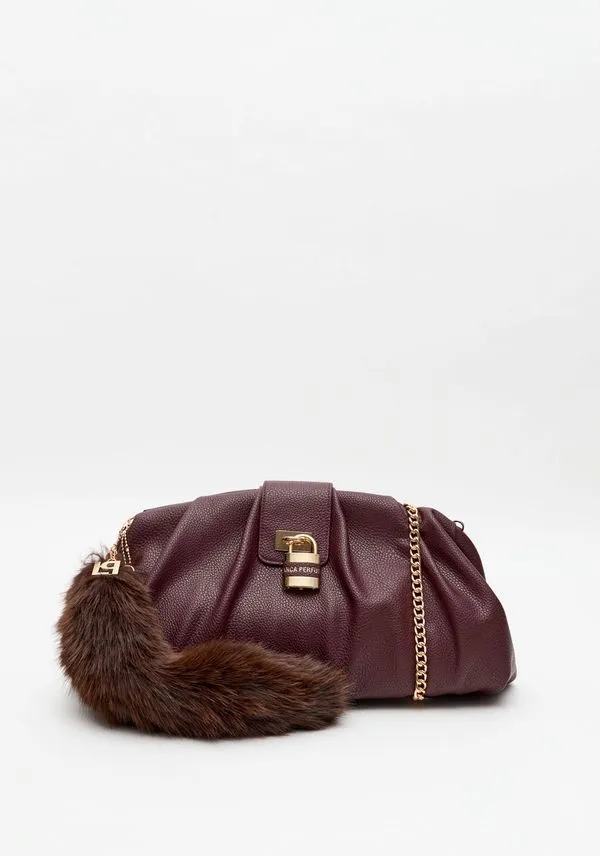 Bolsa Clutch Com Enfeite Cadeado Bordô U
