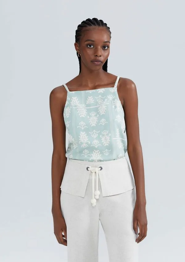 Regata Feminina Estampada Halter Neck - Verde XP