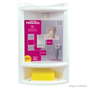 Porta shampoo cantoneira branca Primafer