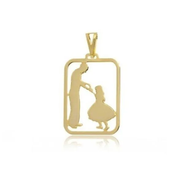 Pingente Masculino Pai E Filha Banhado A Ouro 18k