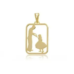 Pingente Masculino Pai E Filha Banhado A Ouro 18k