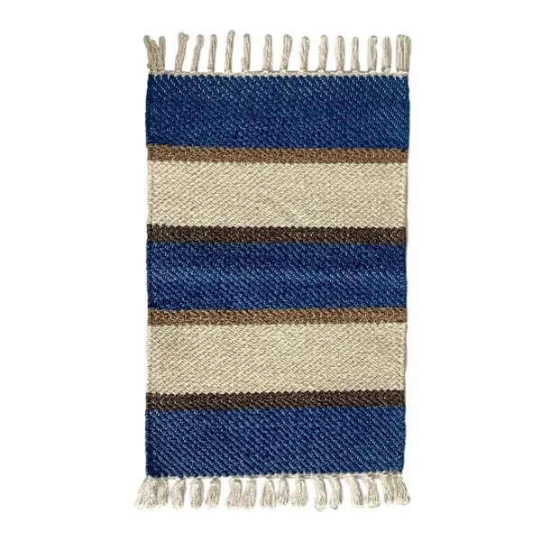 Tapete Ambiente 100% Algodão Azul, Marrom e Branco 40x60cm LM3120AMB - honeyhome