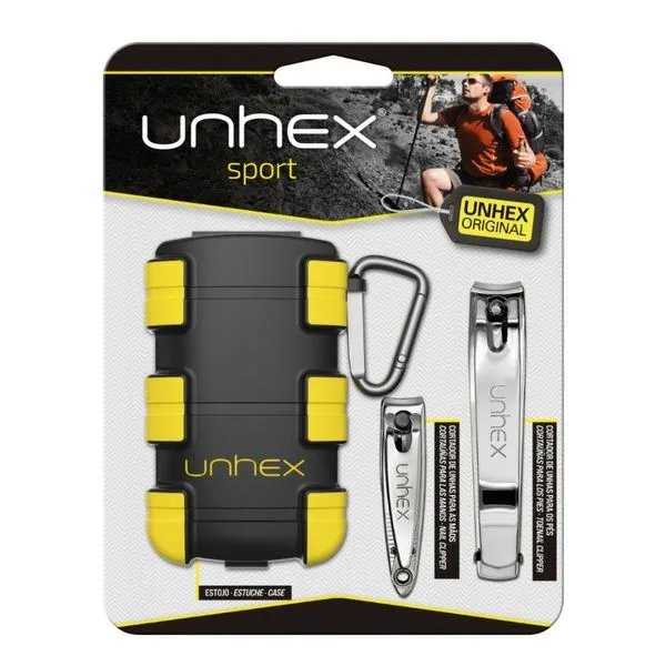 Estojo + Cortador de Unhas Unhex Sport Preto e Amarelo