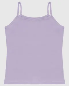 Regata Infantil Menina Decote Redondo Alça Fina Em Algodão Malwee Kids Roxo - 10