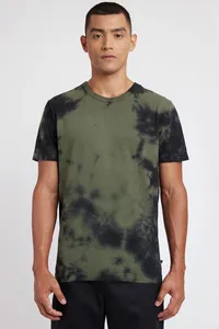 Camiseta Manga Curta Dark Tie Dye Verde Matcha - XGG