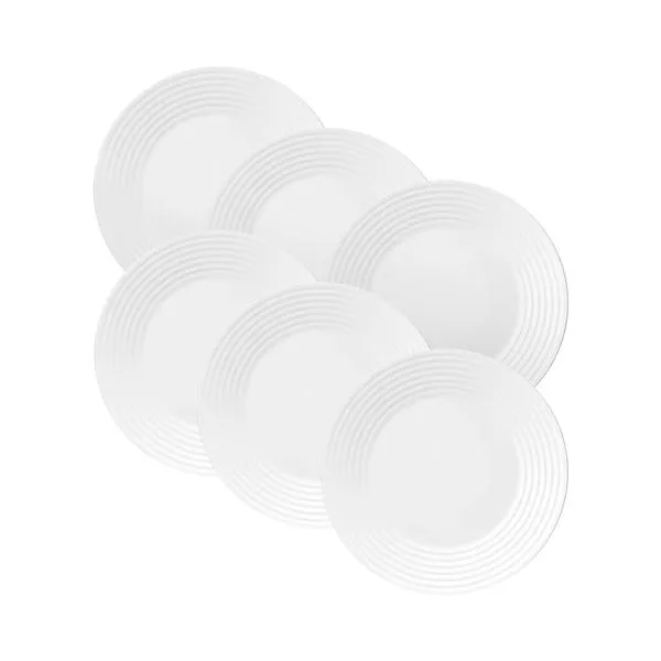 Kit com 6 Pratos Duralex Opaline Saturno Fundo 23,5cm - Nadir