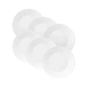 Kit com 6 Pratos Duralex Opaline Saturno Fundo 23,5cm - Nadir