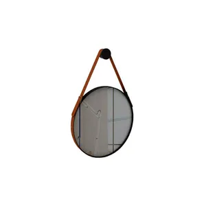 Espelho Decorativo Redondo Onix 50 cm - Preto/Caramelo