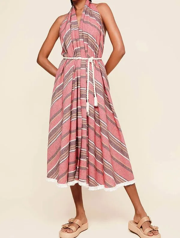 Kaftan Listrado Sanur VERMELHO GG