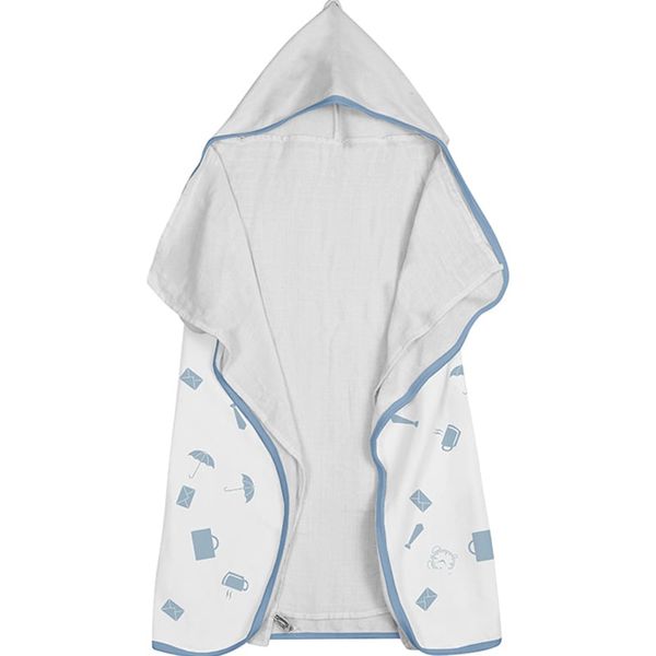 Toalha Baby C/ Capuz Tecebem Estampada c/ Fralda Greg Branco