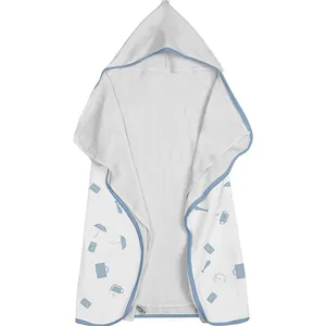 Toalha Baby C/ Capuz Tecebem Estampada c/ Fralda Greg Branco