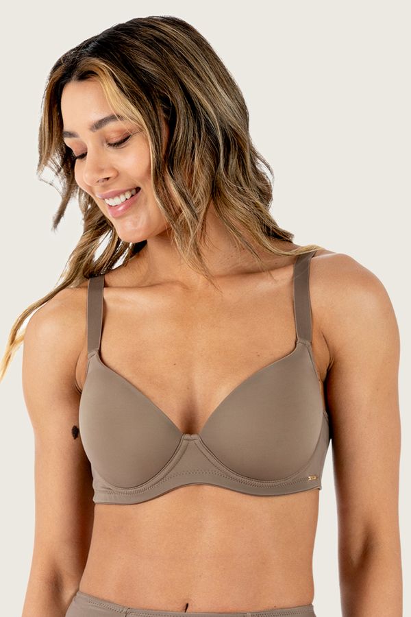 Sutiã Plus Com Bojo Taça c Power Liso Brownie Brownie - 48C