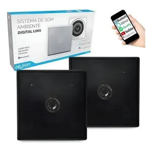 Kit Arandela Quadrada 6 Leson 2lsquadpt 70w Rms Preta Par -