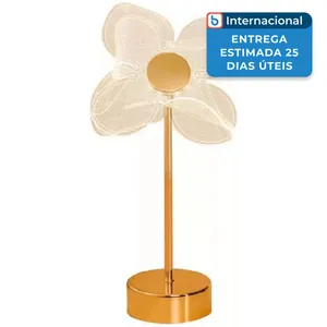 Luminária De Mesa Jone Led Flor Dourado J-MBI