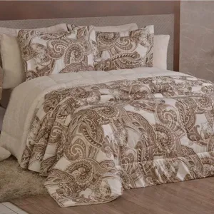 Edredom Queen Coberdrom Top Line Estampado Hipercal-sherpa 3 Peças - Malaga