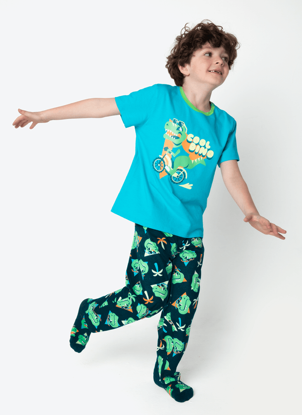 Pijama Manga Curta Algodão Menino Dino Miami 4