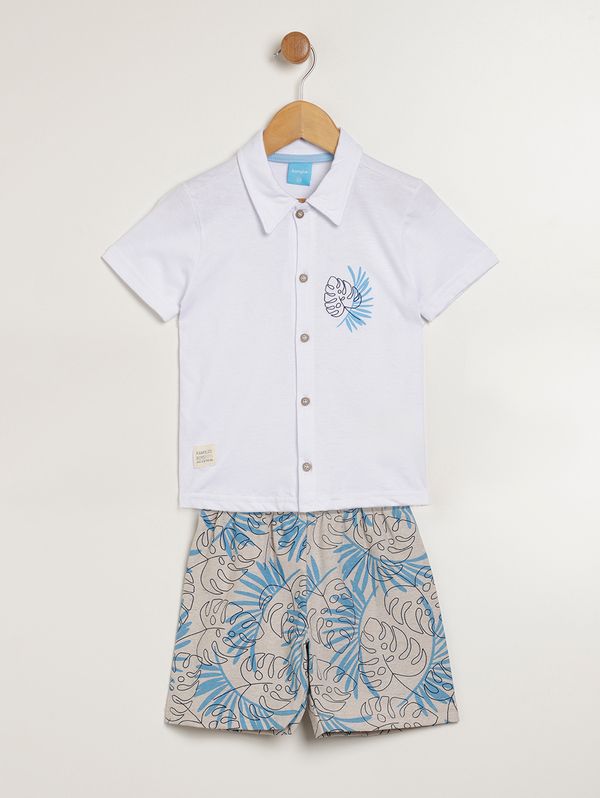 Conjunto Curto Infantil Para Menino - BRANCO 3