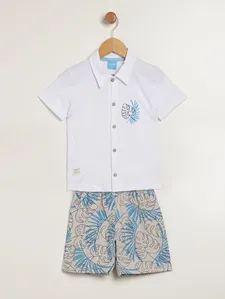 Conjunto Curto Infantil Para Menino - BRANCO 1