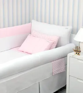 Kit de Berço Poá com 8 Peças Rosa