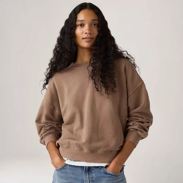 Moletom Levi's® Boxy Crewneck French Marrom - M USA | M BR